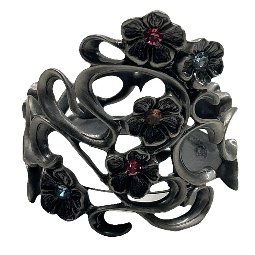 PartyLite Pink & Blue Jewels & Floral Metal Tealight/Jar Candle Holder, 2.75” - Picture 1 of 6